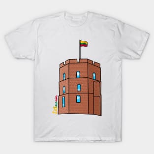 Vilnius Lithuania Castle Tower T-Shirt